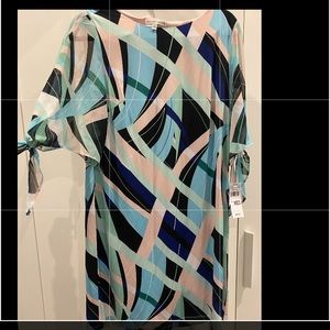 Dress with see through short bow sleeves